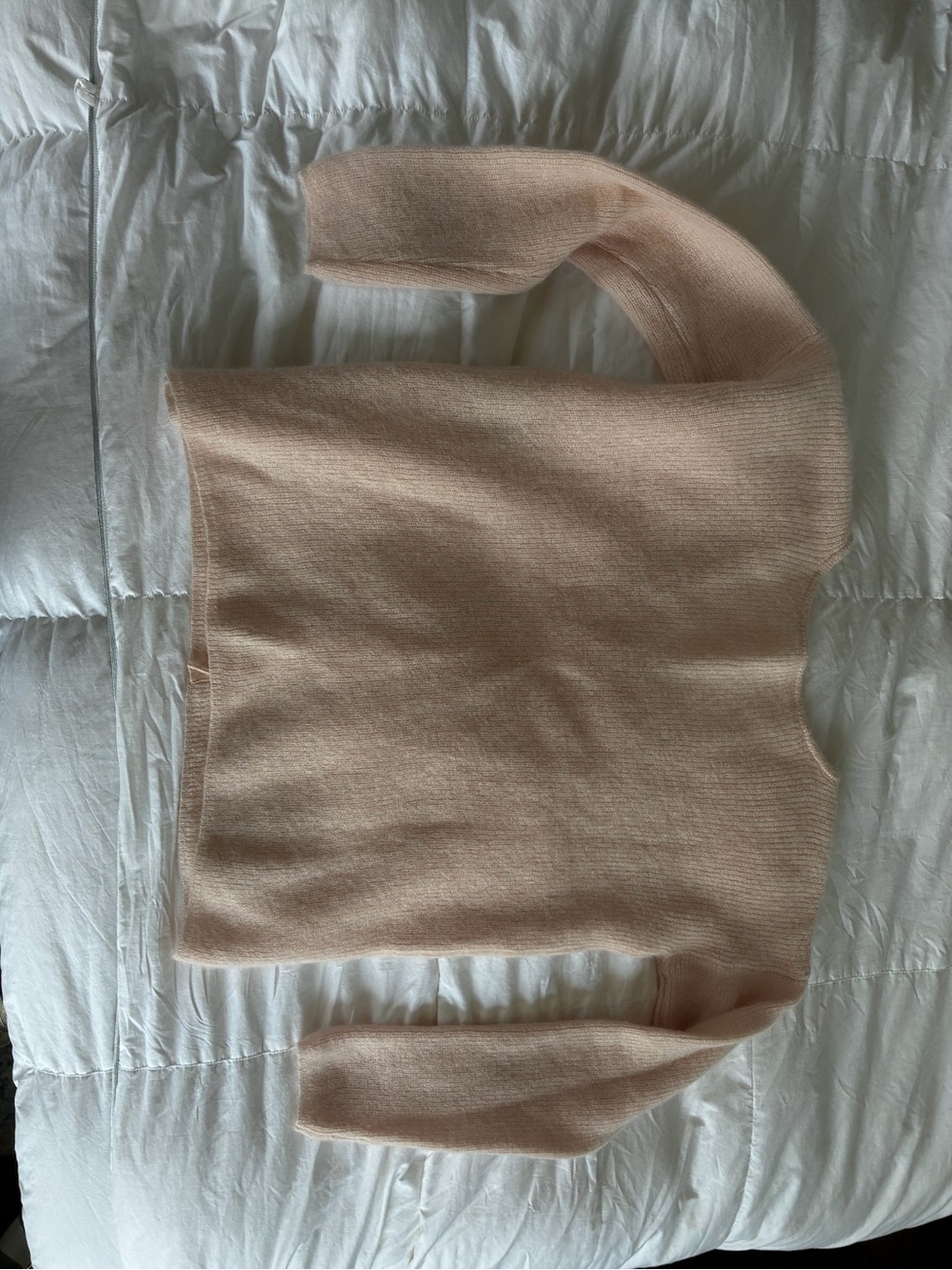 Sezane Pale Blush Pink V‑Neck Bari Cardigan - Picture 3 of 4